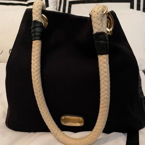 Michael Kors nautical black canvas handbag